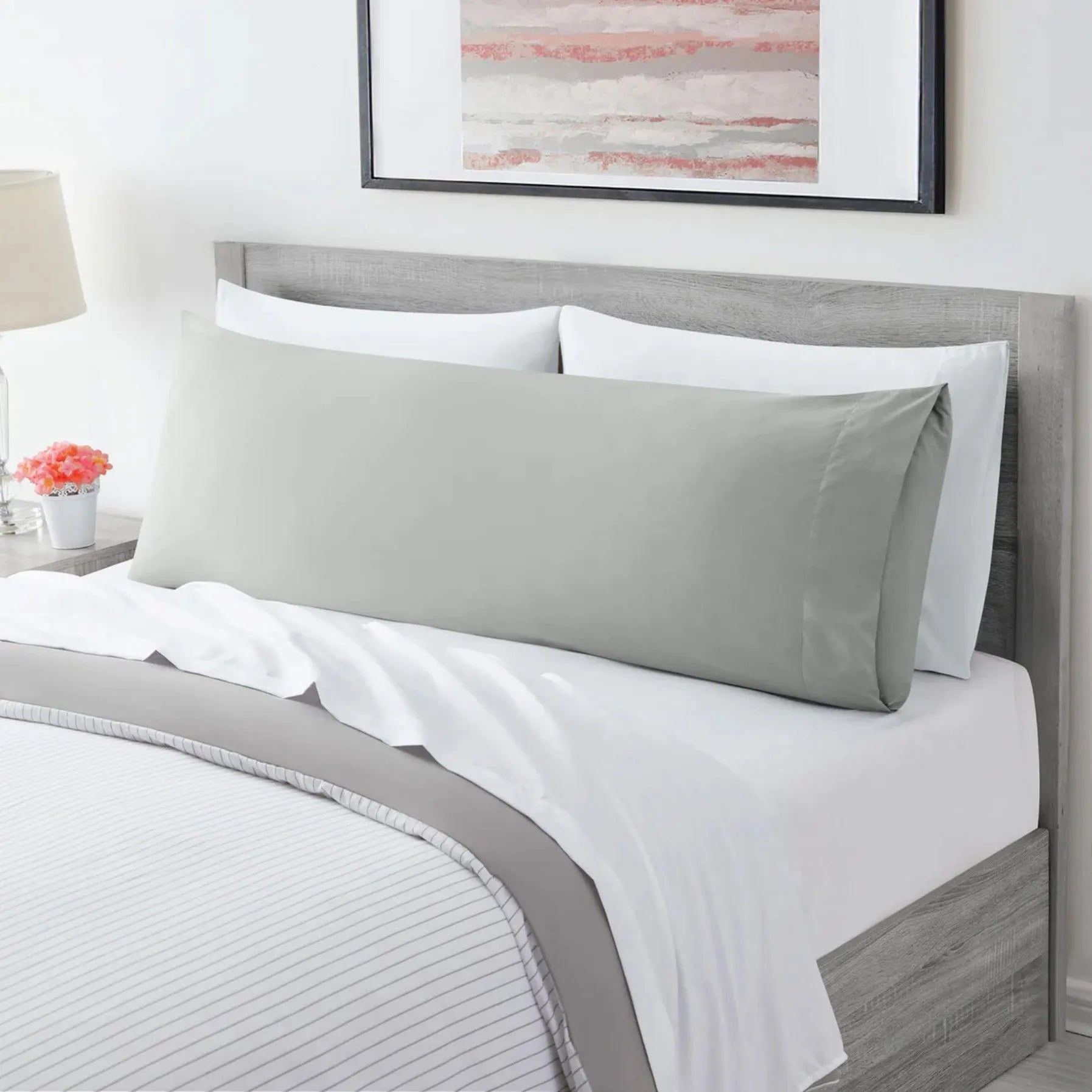 Ultra Soft Microfiber Body Pillow Cover/Pillowcases with Envelope-style pocket (50cm x 150cm Body Pillow Cover,Silver-gray)