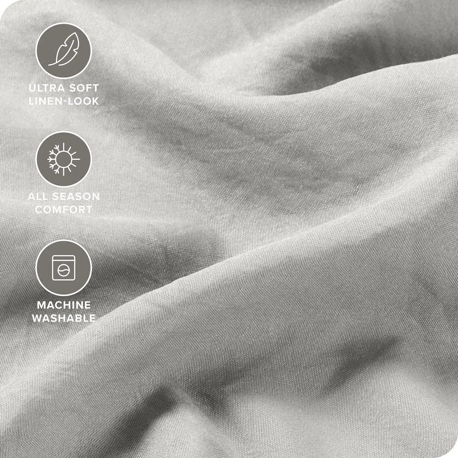 Hotel Quality Fitted Sheet - 1 Piece Fitted Sheet  -Breathable Bedding - Wrinkle, Fade, Stain Resistant- 16inch/40cm Deep Pocket Fitted Bed Sheet-Wrinkle and Fade Resistant,(Silver-gray,Double) - Image 2