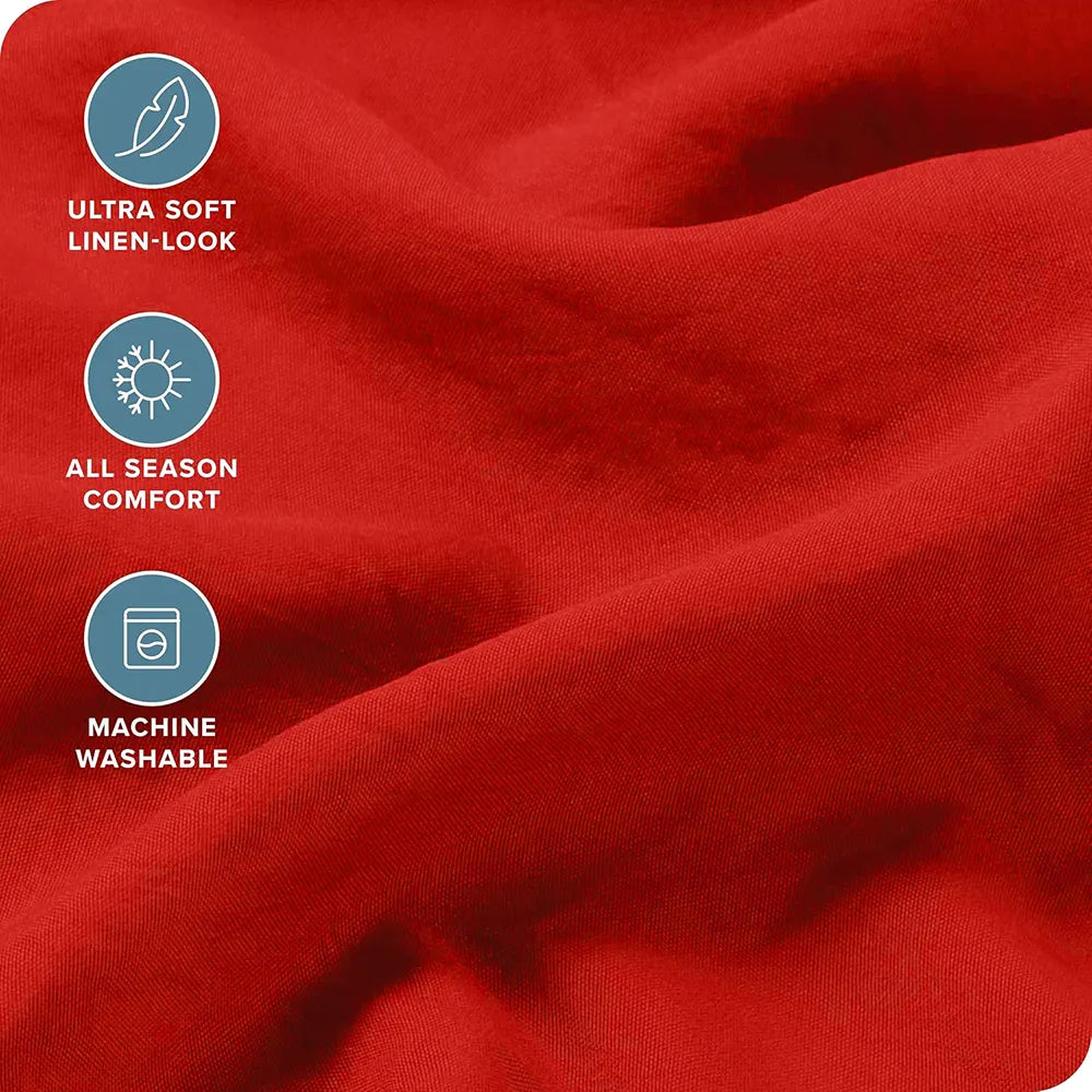 Hotel Quality Fitted Sheet - 1 Piece Fitted Sheet  -Breathable Bedding - Wrinkle, Fade, Stain Resistant- 16inch/40cm Deep Pocket Fitted Bed Sheet-Wrinkle and Fade Resistant,(Red,King) - Image 5