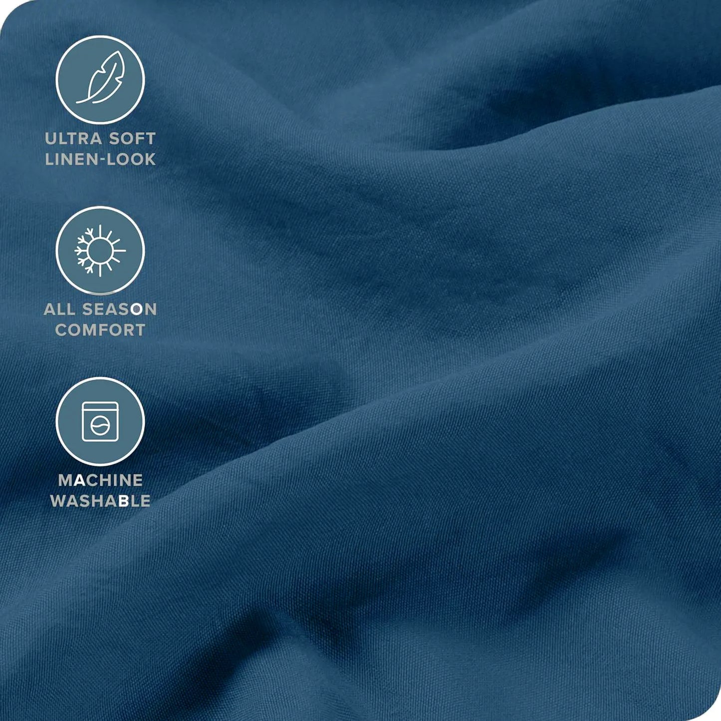 Hotel Quality Fitted Sheet - 1 Piece Fitted Sheet  -Breathable Bedding - Wrinkle, Fade, Stain Resistant- 16inch/40cm Deep Pocket Fitted Bed Sheet-Wrinkle and Fade Resistant,(Navy,King) - Image 5