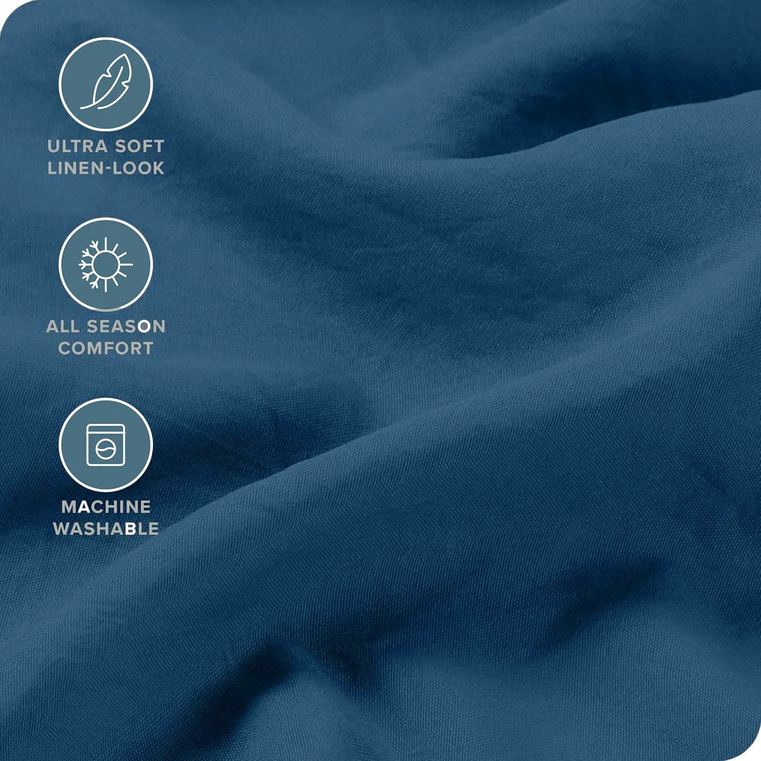 Hotel Quality Fitted Sheet - 1 Piece Fitted Sheet  -Breathable Bedding - Wrinkle, Fade, Stain Resistant- 16inch/40cm Deep Pocket Fitted Bed Sheet-Wrinkle and Fade Resistant,(Navy,King) - Image 5