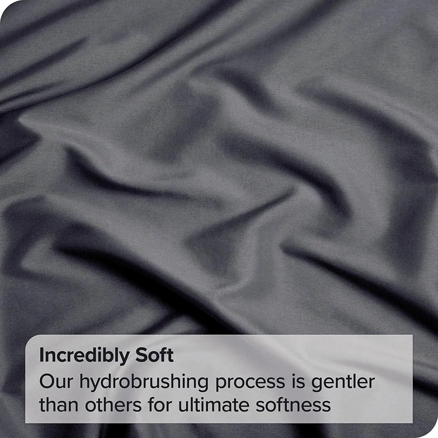 Hotel Quality Fitted Sheet - 1 Piece Fitted Sheet  -Breathable Bedding - Wrinkle, Fade, Stain Resistant- 16inch/40cm Deep Pocket Fitted Bed Sheet-Wrinkle and Fade Resistant,(Dark gray,King) - Image 3
