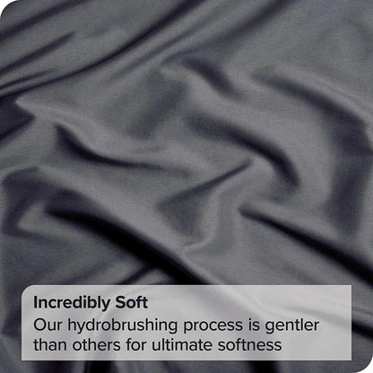 Hotel Quality Fitted Sheet - 1 Piece Fitted Sheet  -Breathable Bedding - Wrinkle, Fade, Stain Resistant- 16inch/40cm Deep Pocket Fitted Bed Sheet-Wrinkle and Fade Resistant,(Dark gray,King) - Image 3