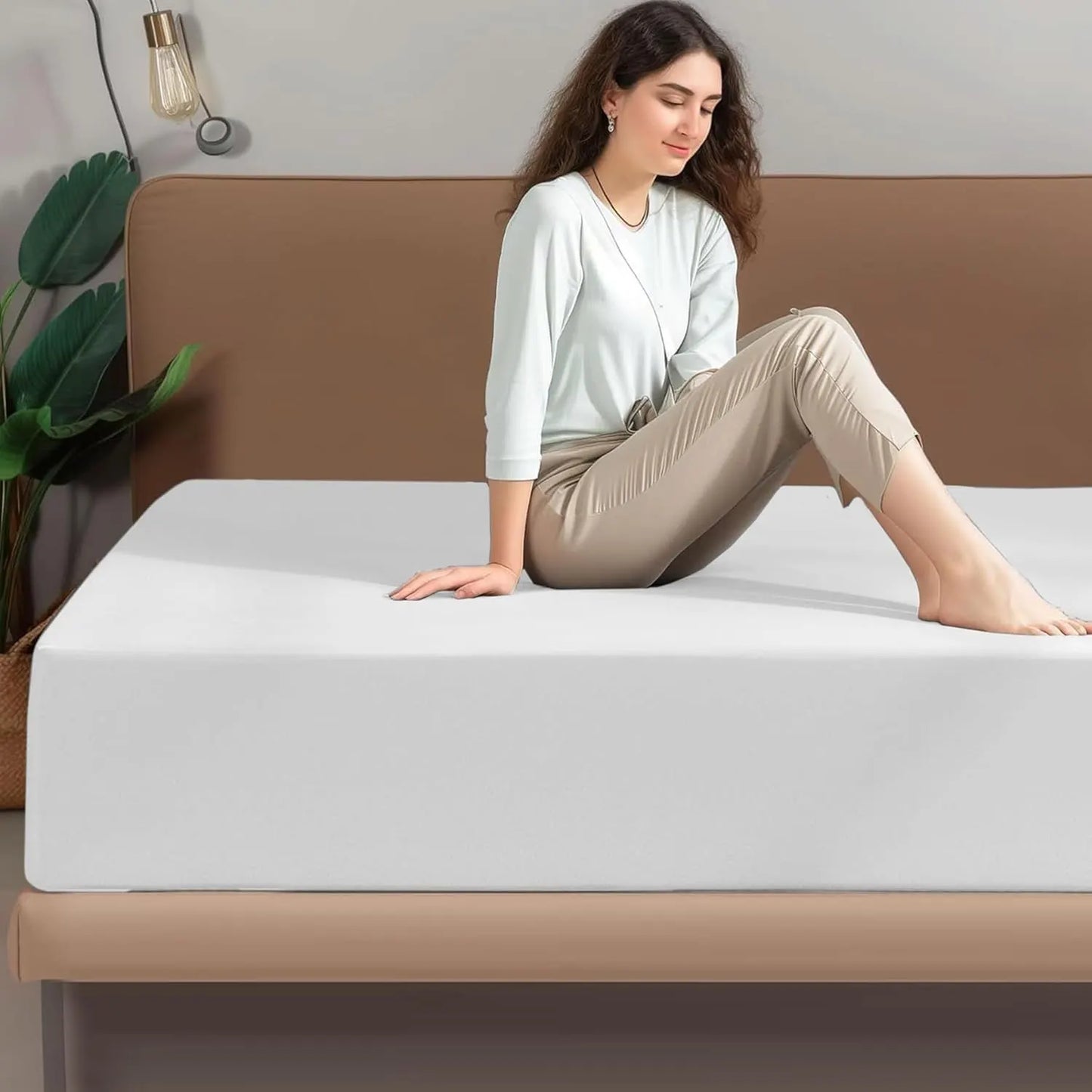 Hotel Quality Fitted Sheet - 1 Piece Fitted Sheet  -Breathable Bedding - Wrinkle, Fade, Stain Resistant- 16inch/40cm Deep Pocket Fitted Bed Sheet-Wrinkle and Fade Resistant,(White,Single) - Image 2