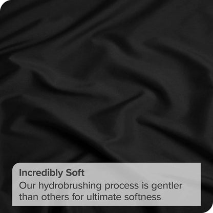 Hotel Quality Fitted Sheet - 1 Piece Fitted Sheet  -Breathable Bedding - Wrinkle, Fade, Stain Resistant- 16inch/40cm Deep Pocket Fitted Bed Sheet-Wrinkle and Fade Resistant,(Black,Super King) - Image 5