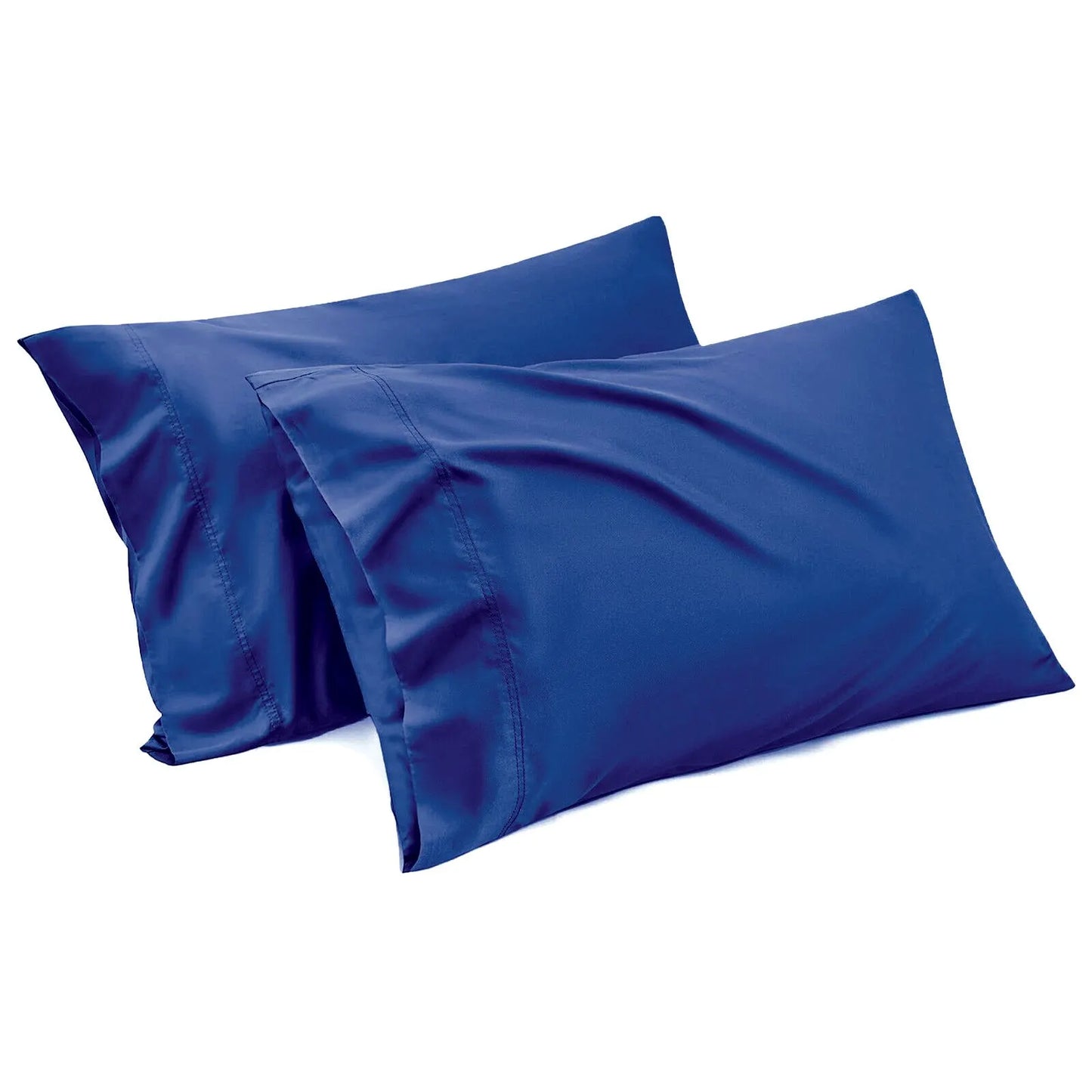 1000TC Ultra Soft Microfiber Pillowcases,Pair of Standard Pillow Covers,（royalblue, Standard Size, 48x74 cm)