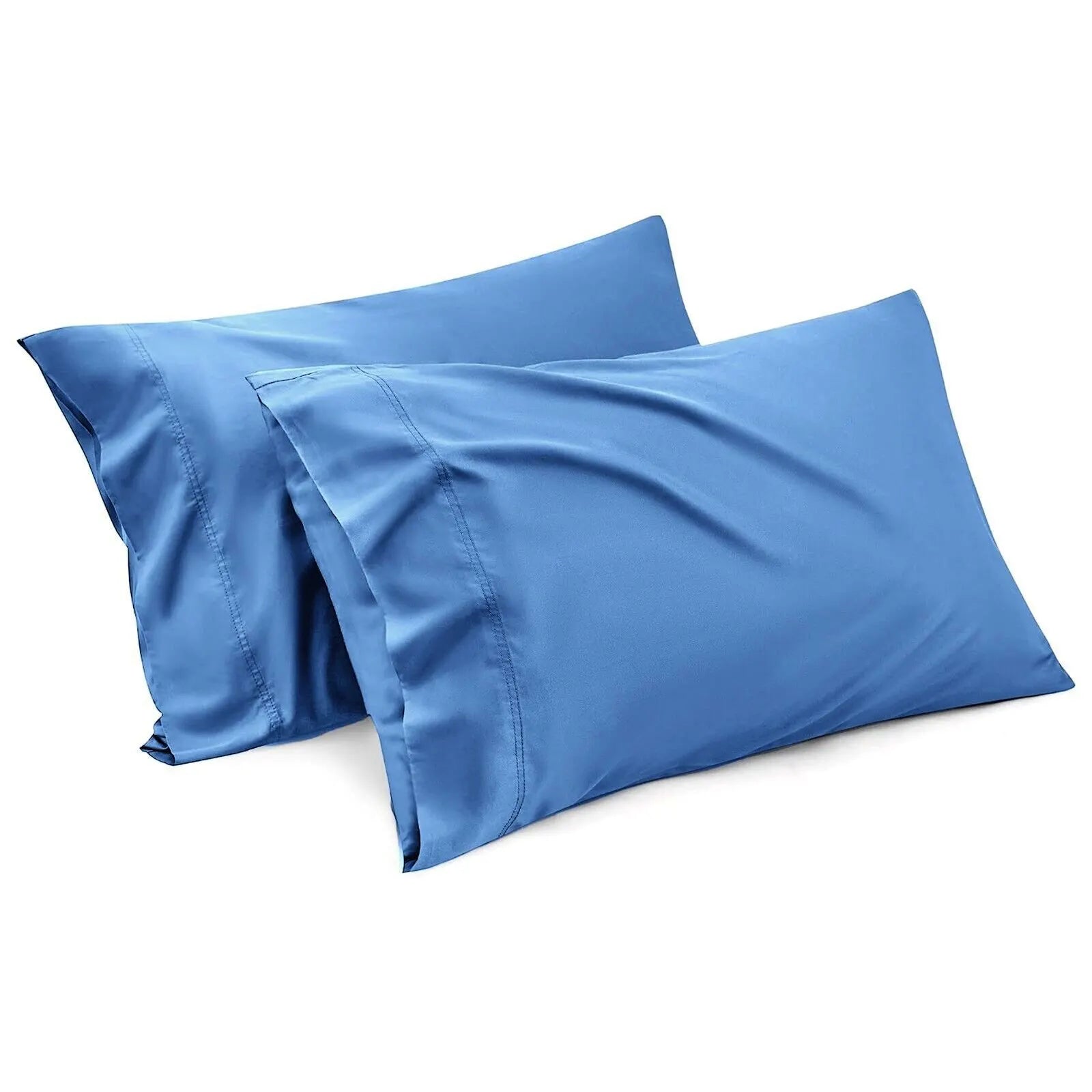 1000TC Ultra Soft Microfiber Pillowcases,Pair of Standard Pillow Covers,（Ocean, Standard Size, 48x74 cm)