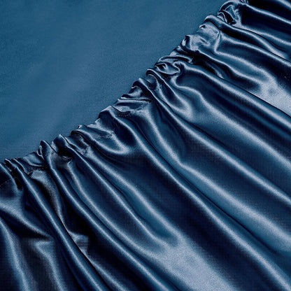 Art Silk Satin Sheet Set Hotel 4 Pieces Fitted/Flat Sheet Bedding Set-Luxury Soft Silky Sheets for Hair and Skin, Similar to Silk Bed Sheets Set 4 Pieces(Double,Navy) - Image 4