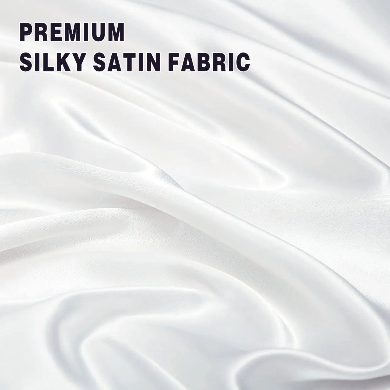 Art Silk Satin Sheet Set Hotel 4 Pieces Fitted/Flat Sheet Bedding Set-Luxury Soft Silky Sheets for Hair and Skin, Similar to Silk Bed Sheets Set 4 Pieces(Super King,White) - Image 4