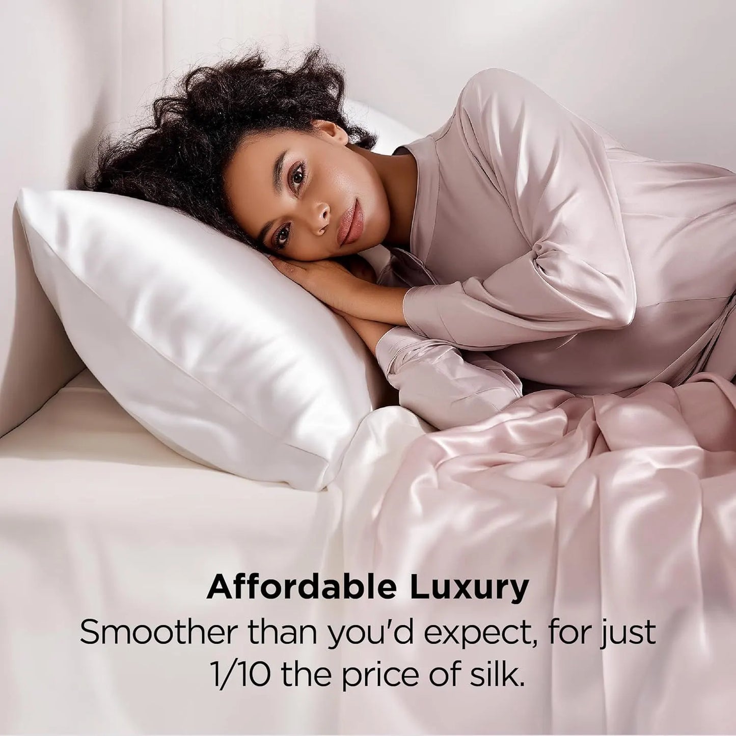 Silk Pillowcase for Hair and Skin Mulberry Silk Pillowcase Soft Breathable Smooth Both Sided Natural Silk Pillowcase with Envelope pocket Beauty Sleep Silk Pillow Case for Gift (2 Pack, Standard, White) - Image 4