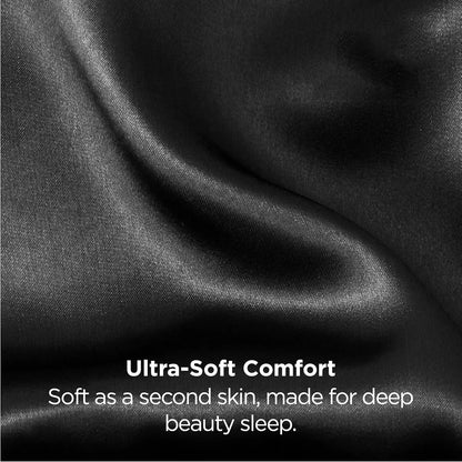 Silk Pillowcase for Hair and Skin Mulberry Silk Pillowcase Soft Breathable Smooth Both Sided Natural Silk Pillowcase with Envelope pocket Beauty Sleep Silk Pillow Case for Gift (2 Pack, Standard, Black) - Image 5