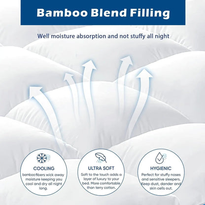 1000GSM Mattress Topper Viscose Derived from Bamboo, Thick Pillowtop Fitted Mattress Cover with 45cm Deep Skirt - Machine Washable Hypoallergenic（Single,white） - Image 4