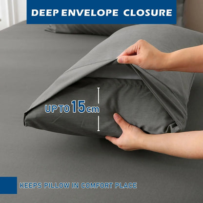 4 Piece Hotel Bamboo Cooling Sheet Set -Ultra Soft 2000TC Breathable Bed Sheets Set with 37 Centimetre Deep Pocket-Cooling Sheets for Hot Sleepers(Grey,Double) - Image 5