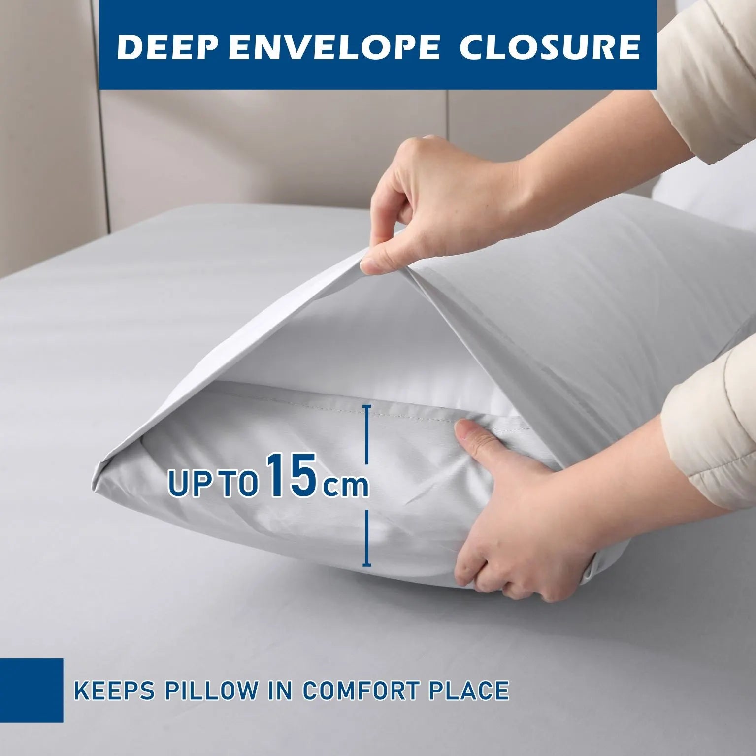 4 Piece Hotel Bamboo Cooling Sheet Set -Ultra Soft 2000TC Breathable Bed Sheets Set with 37 Centimetre Deep Pocket-Cooling Sheets for Hot Sleepers(Silver-gray,Double) - Image 5
