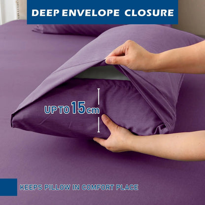 4 Piece Hotel Bamboo Cooling Sheet Set -Ultra Soft 2000TC Breathable Bed Sheets Set with 37 Centimetre Deep Pocket-Cooling Sheets for Hot Sleepers(Purple,Double) - Image 5