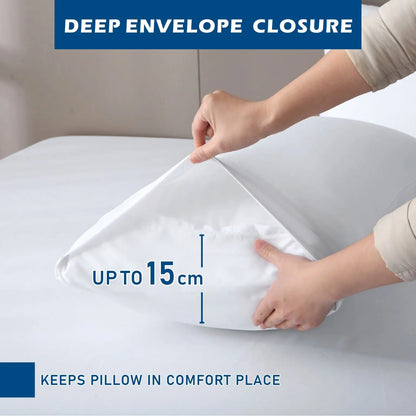 3 Piece Hotel Bamboo Cooling Sheet Set -Ultra Soft 2000TC Breathable Bed Sheets Set with 37 Centimetre Deep Pocket-Cooling Sheets for Hot Sleepers(White,Single) - Image 5