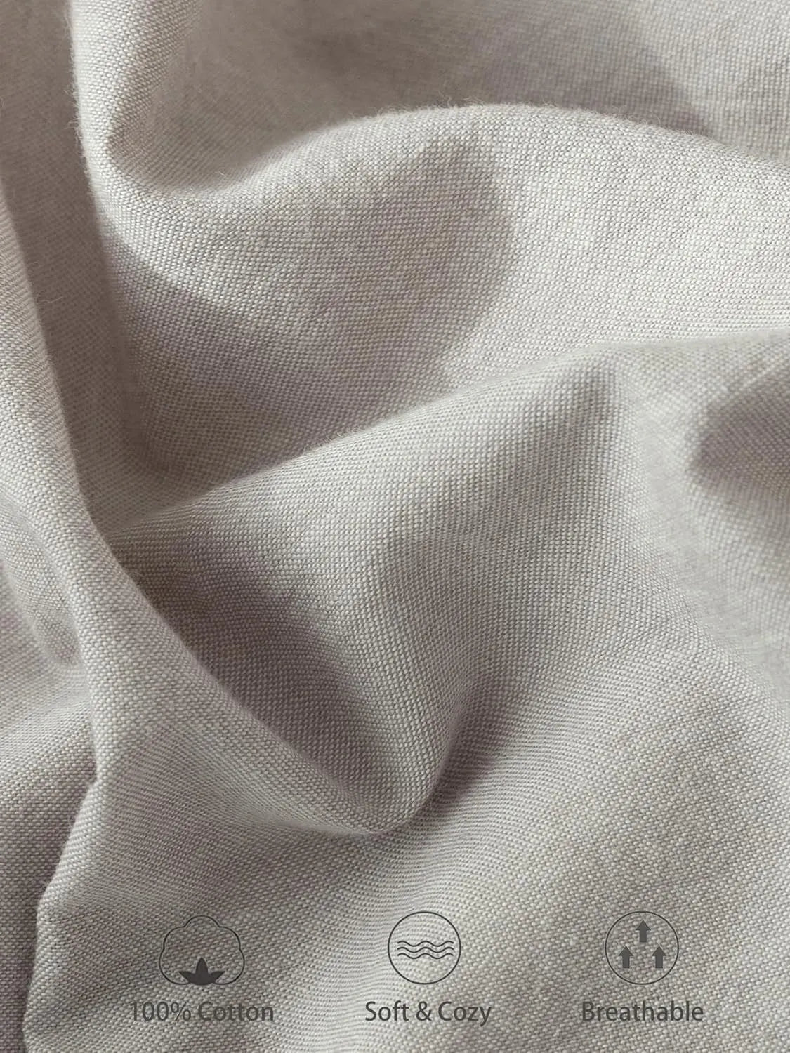 100% Cotton Fitted Sheet - Super Soft 40cm Deep Pocket Bottom Sheets - White Elastic Sheet（Double,Grey) - Image 5