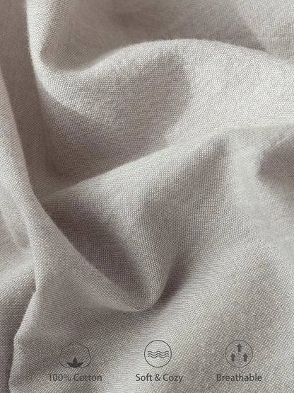 100% Cotton Fitted Sheet - Super Soft 40cm Deep Pocket Bottom Sheets - White Elastic Sheet（Double,Grey) - Image 5