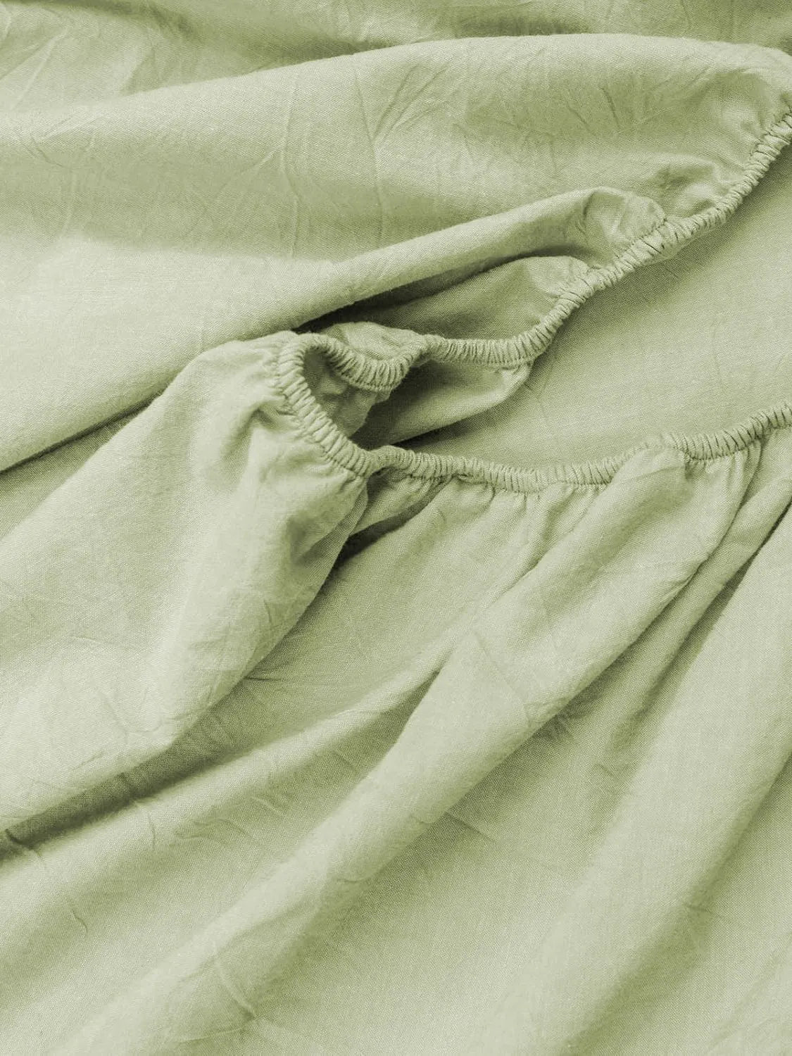100% Cotton Fitted Sheet - Super Soft 40cm Deep Pocket Bottom Sheets - White Elastic Sheet（Queen,Green beans) - Image 4