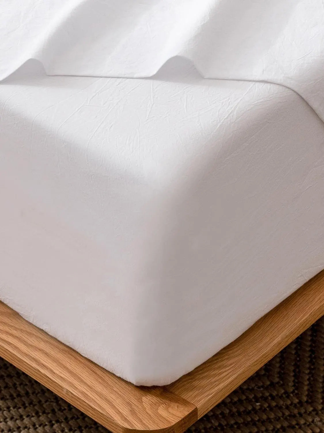 100% Cotton Fitted Sheet - Super Soft 40cm Deep Pocket Bottom Sheets - White Elastic Sheet（Super King,White) - Image 3