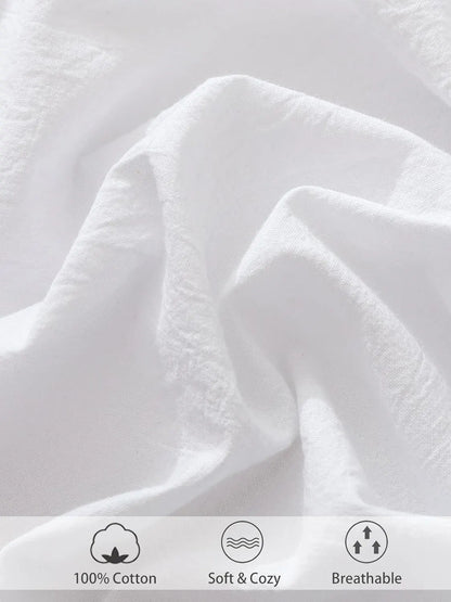 100% Cotton Fitted Sheet - Super Soft 40cm Deep Pocket Bottom Sheets - White Elastic Sheet（Super King,White) - Image 5