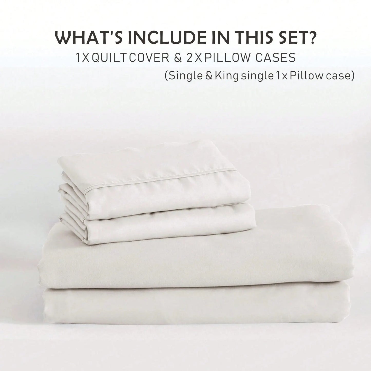 Hotel Soft Microfiber Duvet Cover Set-2000TC Quilt Cover Set & Pillowcases -1 Donna Cover Zipper Closure & 1 x Pillowcases-Breathable Bedding - Wrinkle, Fade, Stain Resistant(Raw white,Double) - Image 5