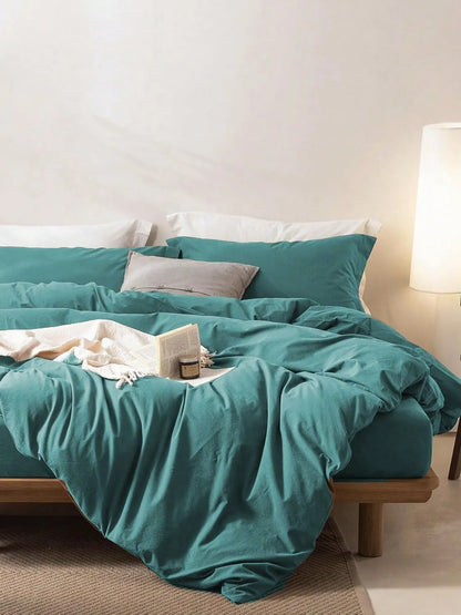 Hotel Soft Microfiber Duvet Cover Set-2000TC Quilt Cover Set & Pillowcases -1 Donna Cover Zipper Closure & 1 x Pillowcases-Breathable Bedding - Wrinkle, Fade, Stain Resistant(Biscay blue,Double) - Image 7