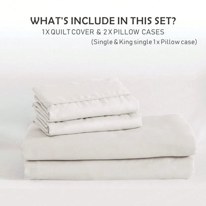 Hotel Soft Microfiber Duvet Cover Set-2000TC Quilt Cover Set & Pillowcases -1 Donna Cover Zipper Closure & 1 x Pillowcases-Breathable Bedding - Wrinkle, Fade, Stain Resistant(Raw white,King) - Image 5