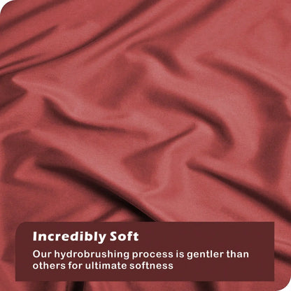 Hotel Soft Microfiber Duvet Cover Set-2000TC Quilt Cover Set & Pillowcases -1 Donna Cover Zipper Closure & 1 x Pillowcases-Breathable Bedding - Wrinkle, Fade, Stain Resistant(Red,King) - Image 6