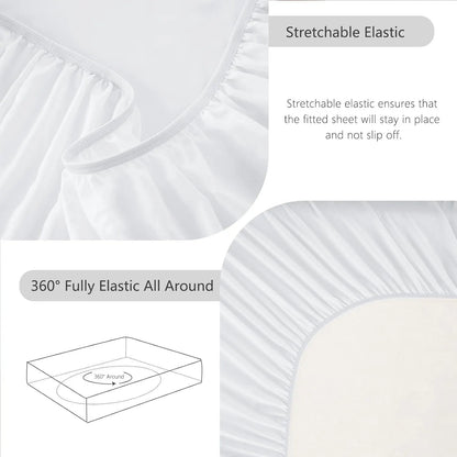 Hotel Soft Bed Sheet Set- Bedding Sheets & Pillowcases -Breathable Bedding - Wrinkle, Fade, Stain Resistant-Deep Pocket Flat Fitted Bed Sheet Set(Raw white,King) - Image 6