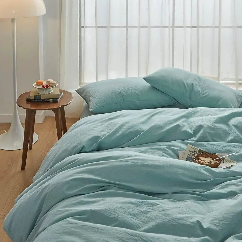 Hotel Soft Microfiber Duvet Cover Set-2000TC Quilt Cover Set & Pillowcases -1 Donna Cover Zipper Closure & 1 x Pillowcases-Breathable Bedding - Wrinkle, Fade, Stain Resistant(Ice Blue,King Single) - Image 3