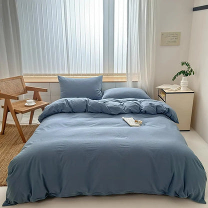Hotel Soft Microfiber Duvet Cover Set-2000TC Quilt Cover Set & Pillowcases -1 Donna Cover Zipper Closure & 1 x Pillowcases-Breathable Bedding - Wrinkle, Fade, Stain Resistant(Ocean,King Single)