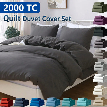 Hotel Soft Microfiber Duvet Cover Set-2000TC Quilt Cover Set & Pillowcases -1 Donna Cover Zipper Closure & 1 x Pillowcases-Breathable Bedding - Wrinkle, Fade, Stain Resistant(Dark gray,King Single)