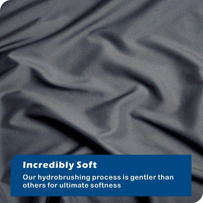 Hotel Soft Microfiber Duvet Cover Set-2000TC Quilt Cover Set & Pillowcases -1 Donna Cover Zipper Closure & 1 x Pillowcases-Breathable Bedding - Wrinkle, Fade, Stain Resistant(Dark gray,King Single) - Image 6