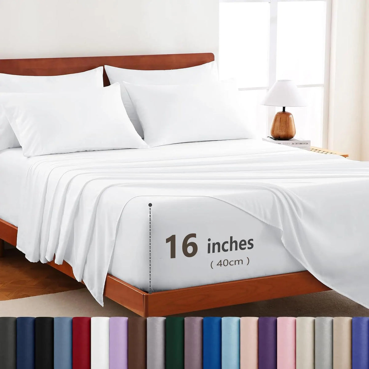 Hotel Soft Bed Sheet Set- Bedding Sheets & Pillowcases -Breathable Bedding - Wrinkle, Fade, Stain Resistant-Deep Pocket Flat Fitted Bed Sheet Set(Raw white,King Single)