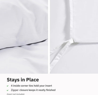 Hotel Soft Microfiber Duvet Cover Set-2000TC Quilt Cover Set & Pillowcases -1 Donna Cover Zipper Closure & 1 x Pillowcases-Breathable Bedding - Wrinkle, Fade, Stain Resistant(White,Queen) - Image 5