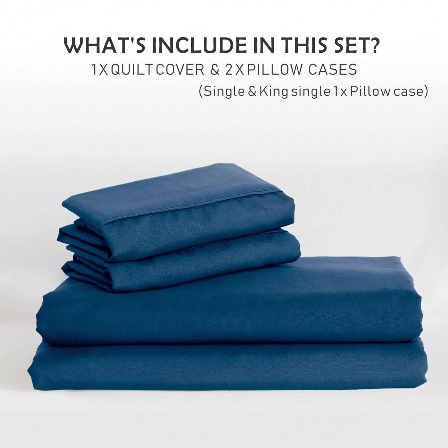 Hotel Soft Microfiber Duvet Cover Set-2000TC Quilt Cover Set & Pillowcases -1 Donna Cover Zipper Closure & 1 x Pillowcases-Breathable Bedding - Wrinkle, Fade, Stain Resistant(Navy,Queen) - Image 6