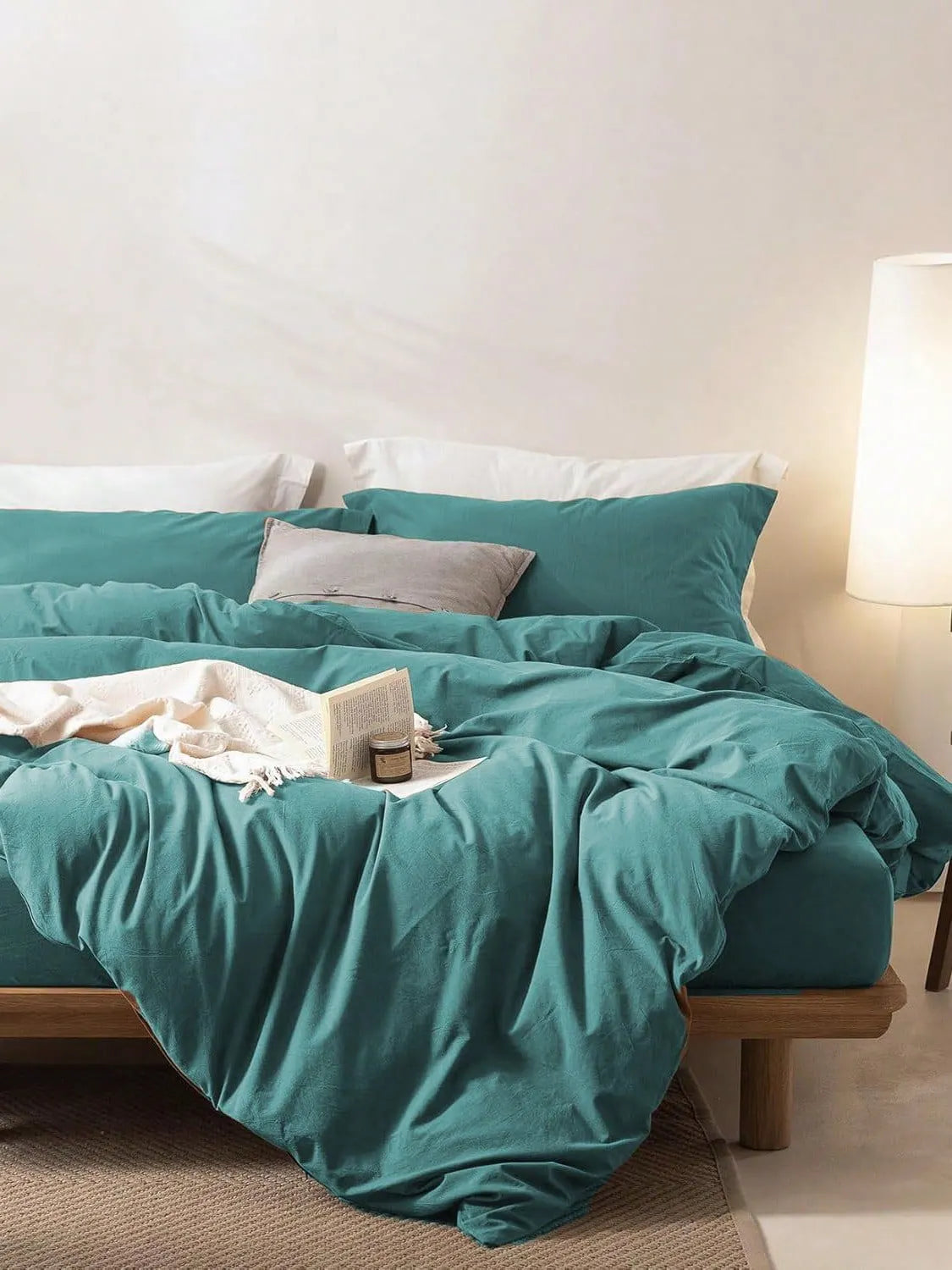 Hotel Soft Microfiber Duvet Cover Set-2000TC Quilt Cover Set & Pillowcases -1 Donna Cover Zipper Closure & 1 x Pillowcases-Breathable Bedding - Wrinkle, Fade, Stain Resistant(Biscay blue,Queen) - Image 7
