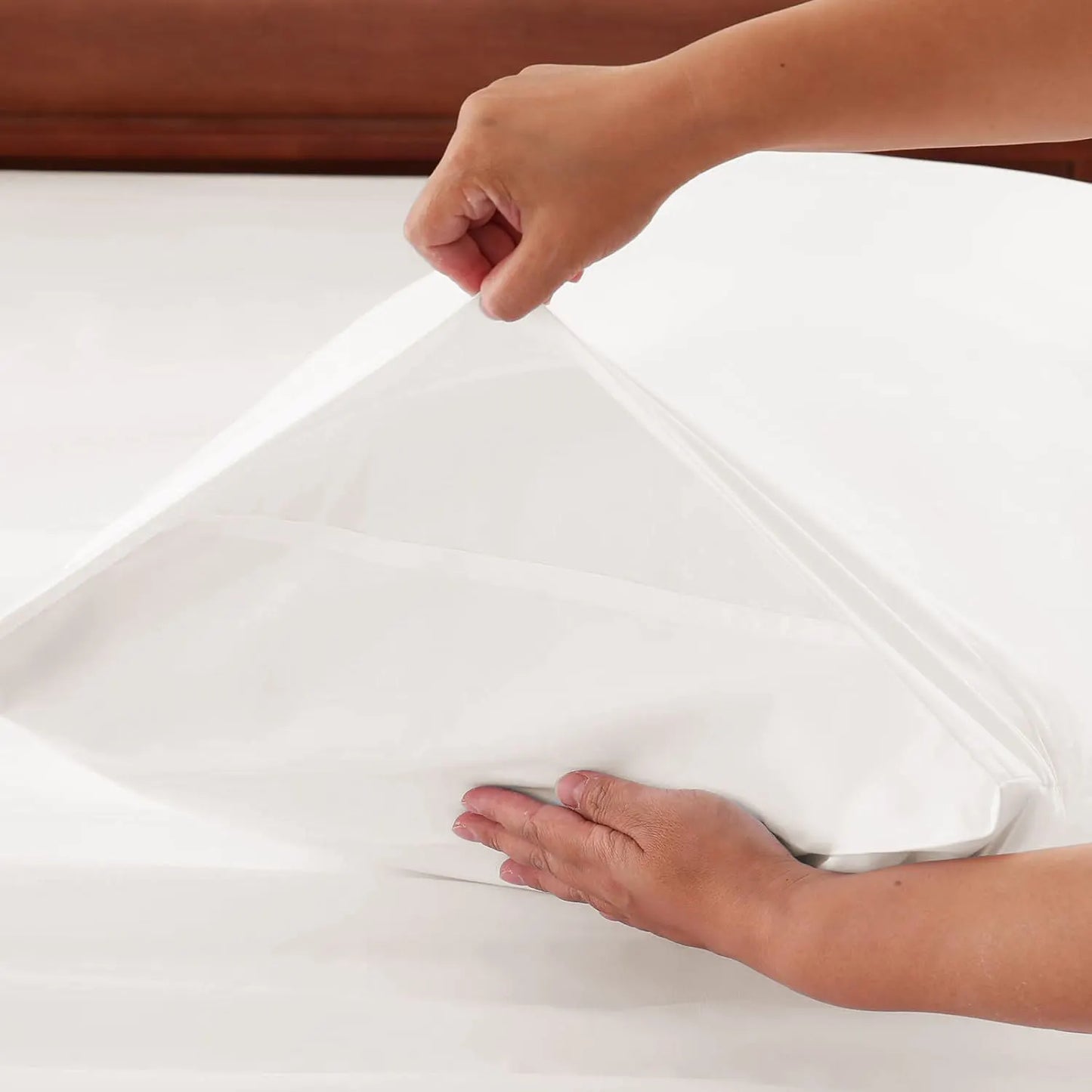Hotel Soft Bed Sheet Set- Bedding Sheets & Pillowcases -Breathable Bedding - Wrinkle, Fade, Stain Resistant-Deep Pocket Flat Fitted Bed Sheet Set(White,Queen) - Image 5