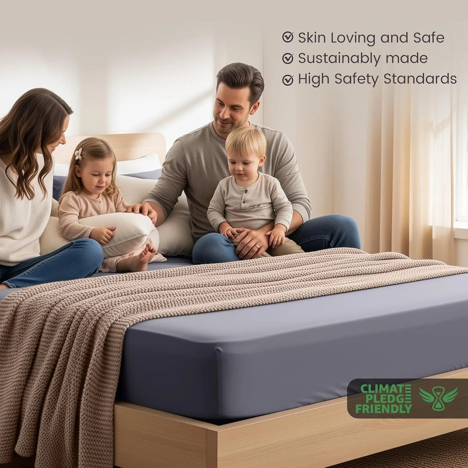 Hotel Quality Fitted Sheet - 1 Piece Fitted Sheet  -Breathable Bedding - Wrinkle, Fade, Stain Resistant- 16inch/40cm Deep Pocket Fitted Bed Sheet-Wrinkle and Fade Resistant,(Grey,Queen) - Image 3