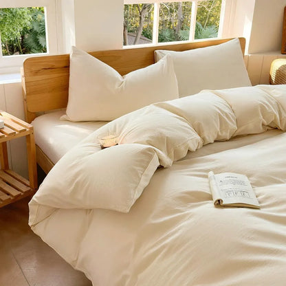Hotel Soft Microfiber Duvet Cover Set-2000TC Quilt Cover Set & Pillowcases -1 Donna Cover Zipper Closure & 1 x Pillowcases-Breathable Bedding - Wrinkle, Fade, Stain Resistant(Cream White,Single) - Image 2