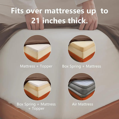Hotel Soft Bed Sheet Set- Bedding Sheets & Pillowcases -Breathable Bedding - Wrinkle, Fade, Stain Resistant-Deep Pocket Flat Fitted Bed Sheet Set(Chocolate,Single) - Image 4