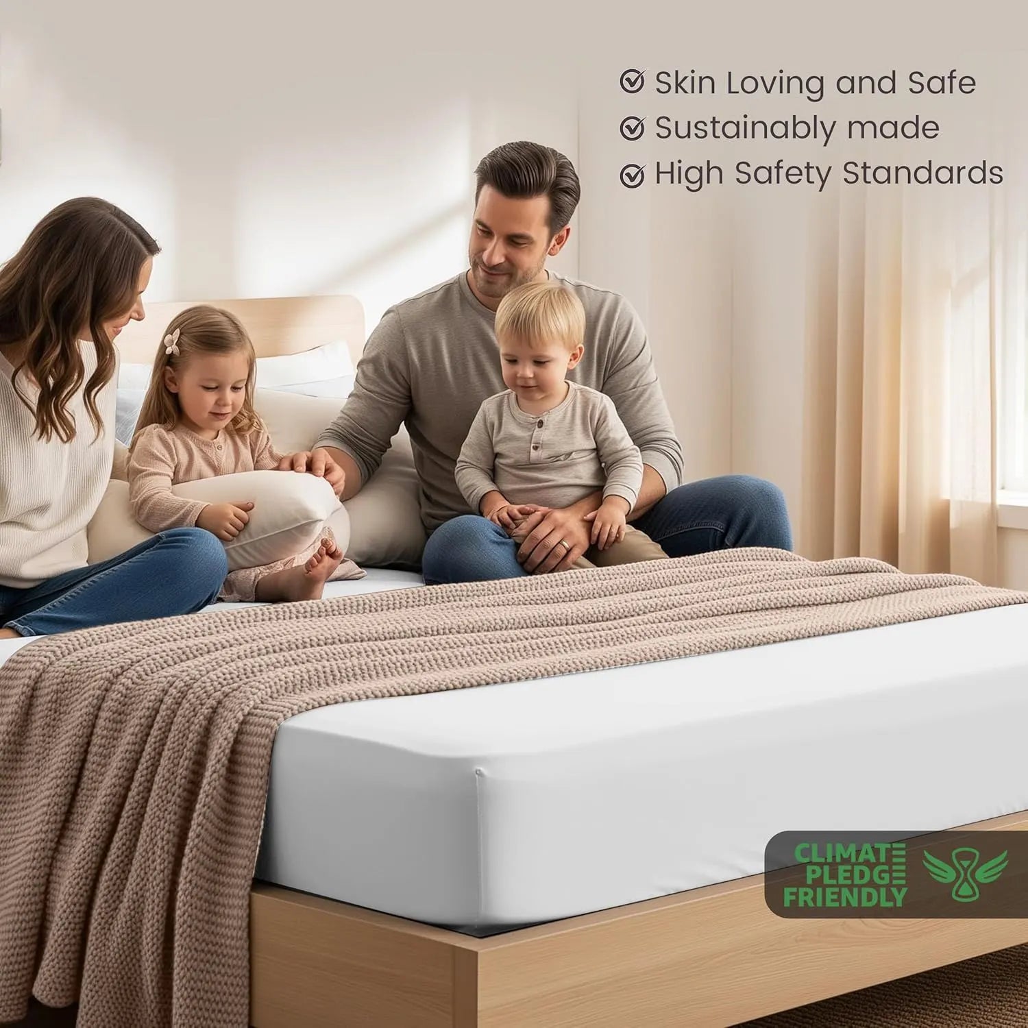 Hotel Quality Fitted Sheet - 1 Piece Fitted Sheet  -Breathable Bedding - Wrinkle, Fade, Stain Resistant- 16inch/40cm Deep Pocket Fitted Bed Sheet-Wrinkle and Fade Resistant,(White,Single) - Image 3