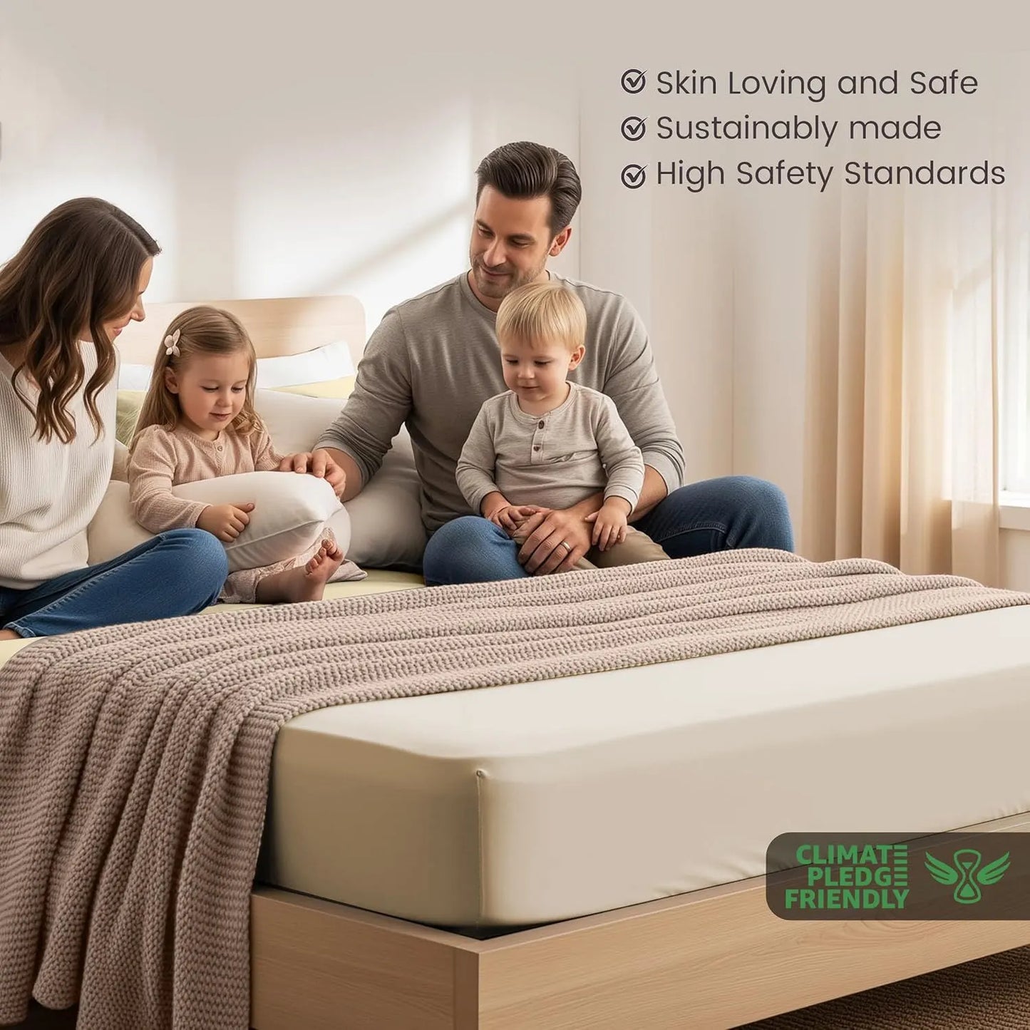 Hotel Quality Fitted Sheet - 1 Piece Fitted Sheet  -Breathable Bedding - Wrinkle, Fade, Stain Resistant- 16inch/40cm Deep Pocket Fitted Bed Sheet-Wrinkle and Fade Resistant,(Cream White,Single) - Image 5