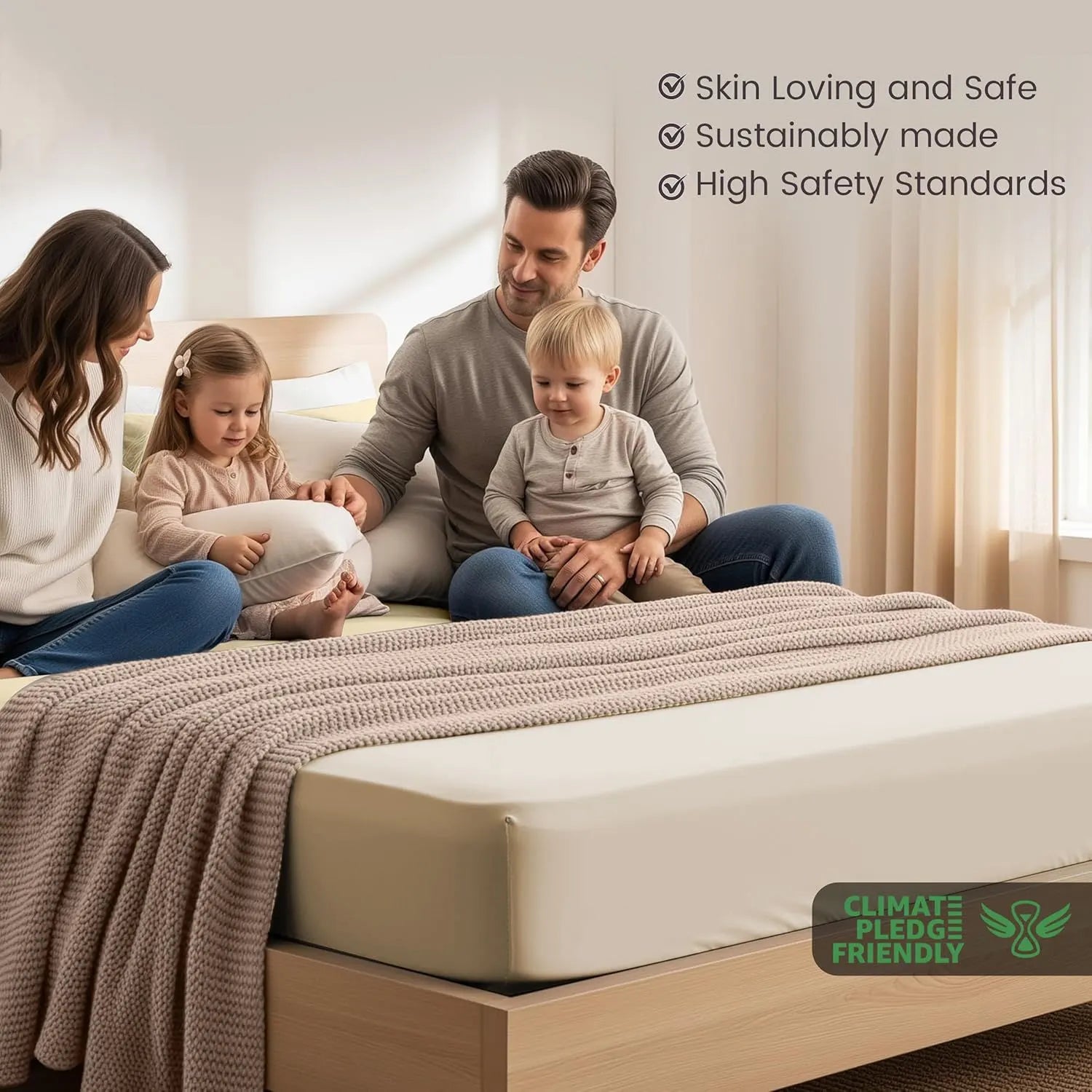 Hotel Quality Fitted Sheet - 1 Piece Fitted Sheet  -Breathable Bedding - Wrinkle, Fade, Stain Resistant- 16inch/40cm Deep Pocket Fitted Bed Sheet-Wrinkle and Fade Resistant,(Cream White,Single) - Image 5
