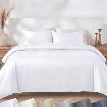 Hotel Soft Microfiber Duvet Cover Set-2000TC Quilt Cover Set & Pillowcases -1 Donna Cover Zipper Closure & 1 x Pillowcases-Breathable Bedding - Wrinkle, Fade, Stain Resistant(White,Super King)