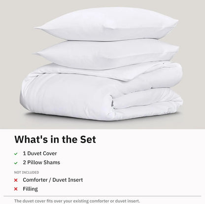 Hotel Soft Microfiber Duvet Cover Set-2000TC Quilt Cover Set & Pillowcases -1 Donna Cover Zipper Closure & 1 x Pillowcases-Breathable Bedding - Wrinkle, Fade, Stain Resistant(White,Super King) - Image 2