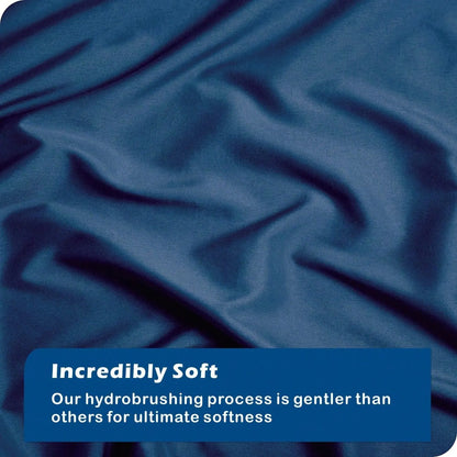 Hotel Soft Microfiber Duvet Cover Set-2000TC Quilt Cover Set & Pillowcases -1 Donna Cover Zipper Closure & 1 x Pillowcases-Breathable Bedding - Wrinkle, Fade, Stain Resistant(Navy,Super King) - Image 7