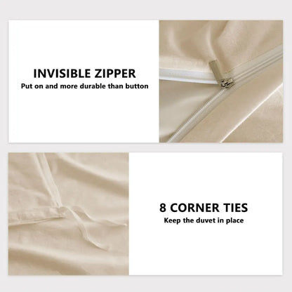 Hotel Soft Microfiber Duvet Cover Set-2000TC Quilt Cover Set & Pillowcases -1 Donna Cover Zipper Closure & 1 x Pillowcases-Breathable Bedding - Wrinkle, Fade, Stain Resistant(Cream White,Super King) - Image 6