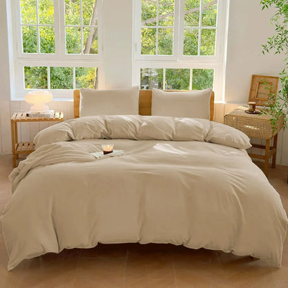 Hotel Soft Microfiber Duvet Cover Set-2000TC Quilt Cover Set & Pillowcases -1 Donna Cover Zipper Closure & 1 x Pillowcases-Breathable Bedding - Wrinkle, Fade, Stain Resistant(Camel Beige,Super King)